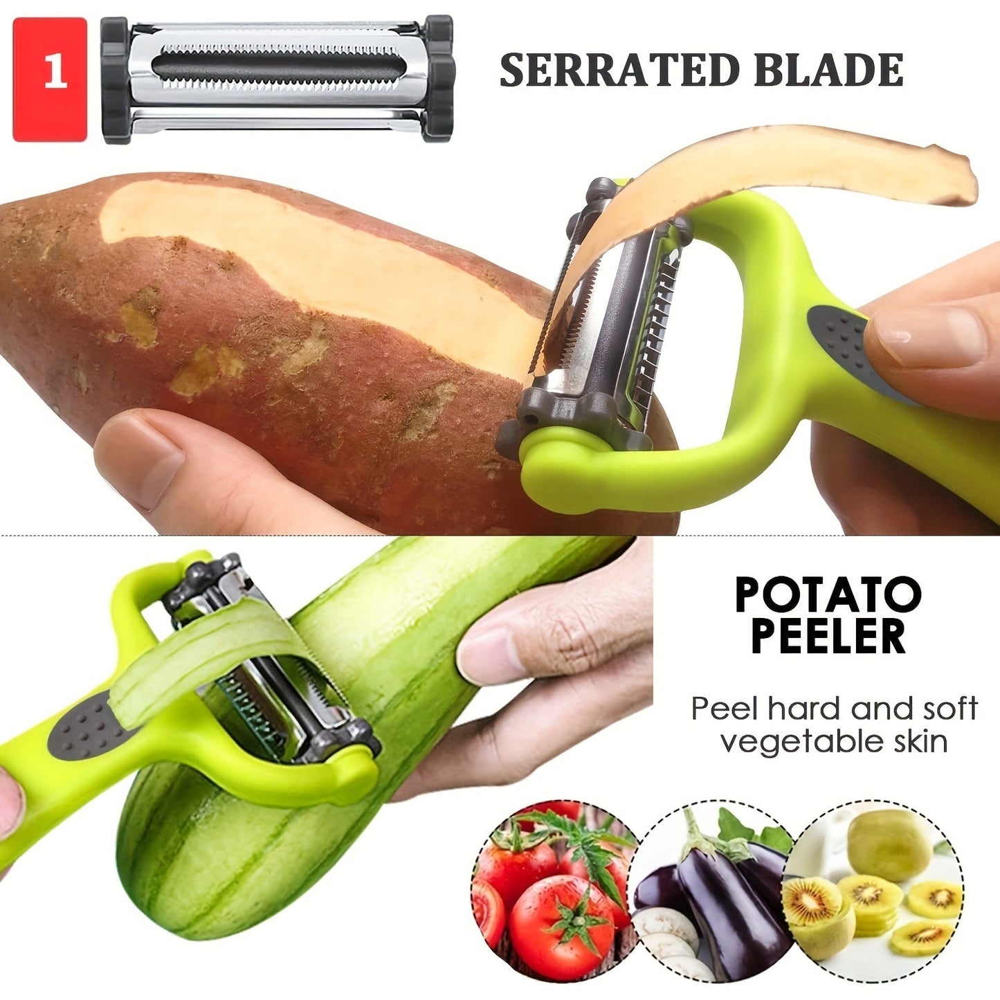 3in1 Peeler Paring Knife Grater  Ultimate Kitchen Tool