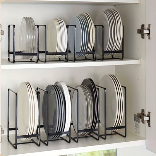 3pcs Metal Plate Rack Storage Box - Vertical Rack Holder for Kitchen