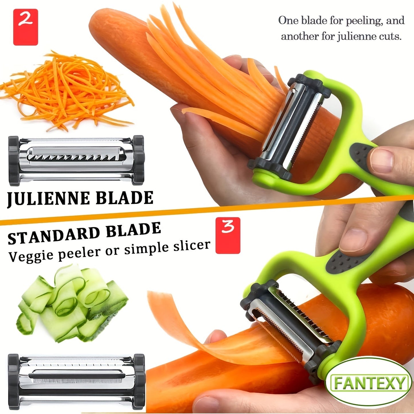 3in1 Peeler Paring Knife Grater  Ultimate Kitchen Tool